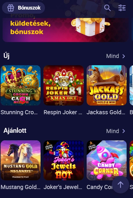 Betmatch Casino mobil játékok